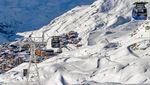 Skigebiet Val thorens Blick Gondel-Ort